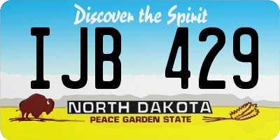 ND license plate IJB429