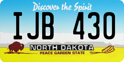 ND license plate IJB430