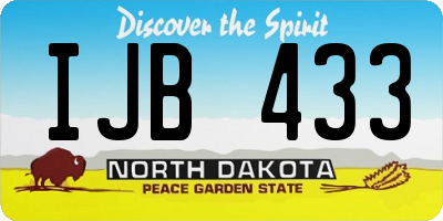 ND license plate IJB433
