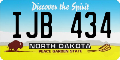 ND license plate IJB434