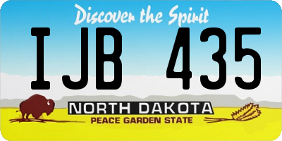 ND license plate IJB435
