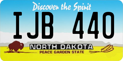 ND license plate IJB440