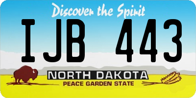 ND license plate IJB443