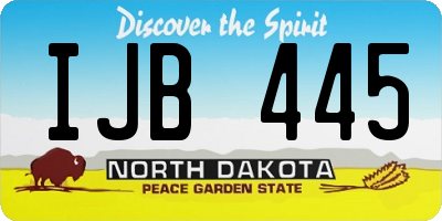 ND license plate IJB445