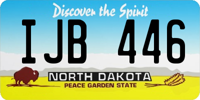 ND license plate IJB446