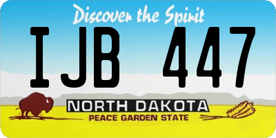 ND license plate IJB447