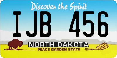 ND license plate IJB456