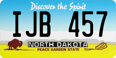 ND license plate IJB457