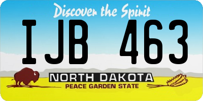 ND license plate IJB463