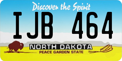 ND license plate IJB464