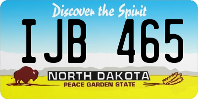 ND license plate IJB465