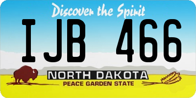 ND license plate IJB466