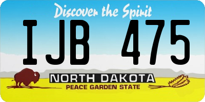 ND license plate IJB475