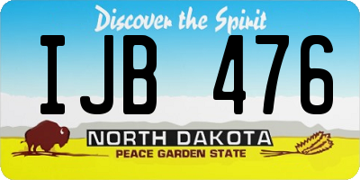 ND license plate IJB476