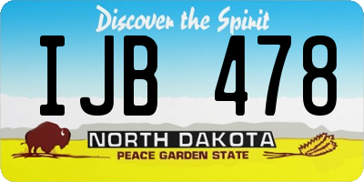 ND license plate IJB478