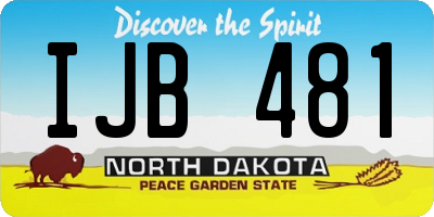 ND license plate IJB481