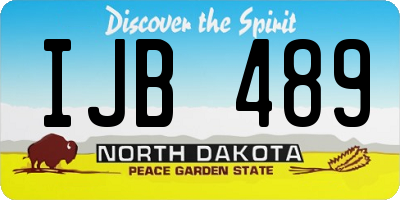 ND license plate IJB489