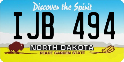 ND license plate IJB494
