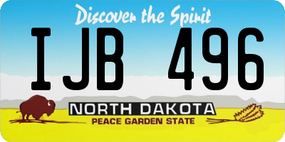 ND license plate IJB496
