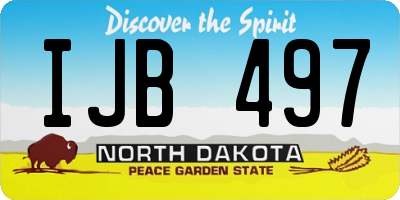 ND license plate IJB497