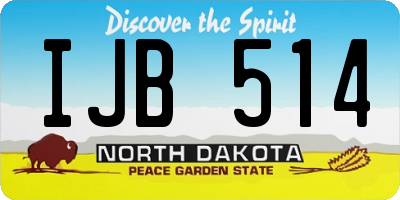 ND license plate IJB514