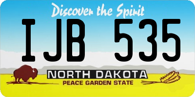 ND license plate IJB535