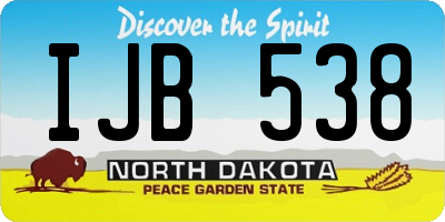 ND license plate IJB538