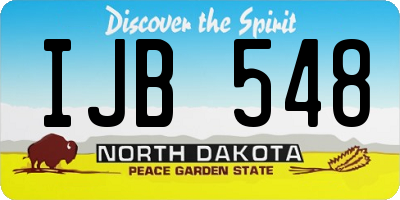 ND license plate IJB548