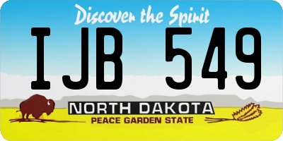 ND license plate IJB549
