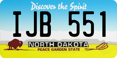 ND license plate IJB551