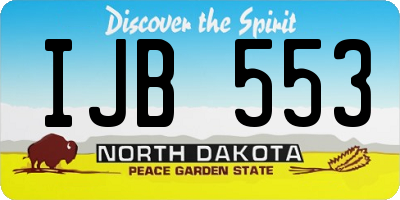 ND license plate IJB553