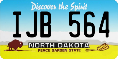 ND license plate IJB564