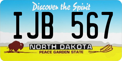 ND license plate IJB567