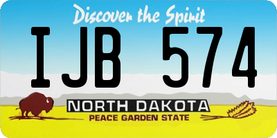 ND license plate IJB574