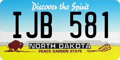 ND license plate IJB581