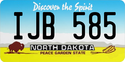 ND license plate IJB585