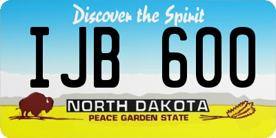 ND license plate IJB600