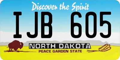 ND license plate IJB605