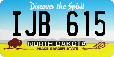 ND license plate IJB615