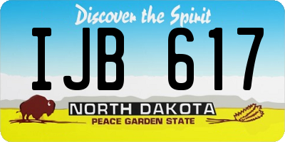 ND license plate IJB617