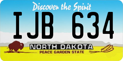 ND license plate IJB634