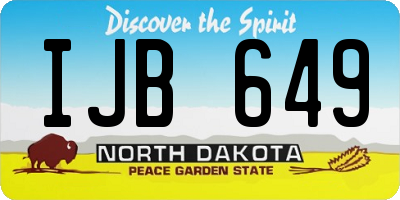 ND license plate IJB649