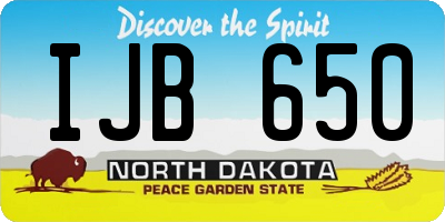 ND license plate IJB650