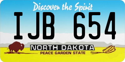 ND license plate IJB654
