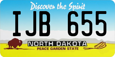 ND license plate IJB655