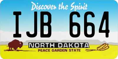ND license plate IJB664