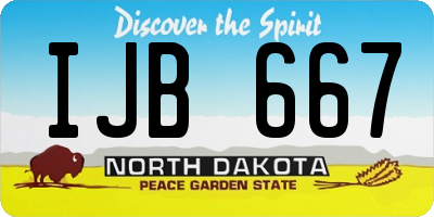 ND license plate IJB667