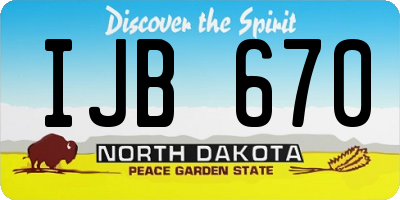 ND license plate IJB670