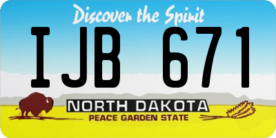 ND license plate IJB671