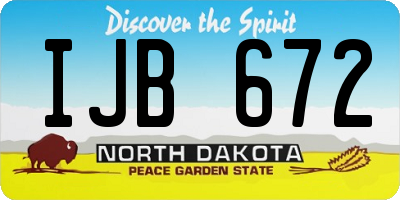 ND license plate IJB672